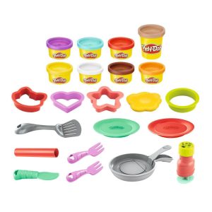 Play-Doh Kitchen Creations Flip 'n Pancakes Playset for Kids 3 Years and Up with 8 Colors, 14 Pieces