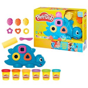 Play-Doh Shapes & Colors Dino Starter Set, Tactile Sensory Play Dinosaur Toys for Kids 2+, 11 Accessories
