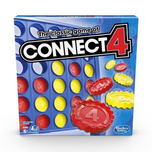Connect 4 Classic Grid Board Game, 4 in a Row Game for Kids, 2 Player Strategy Board Games, Ages 6+