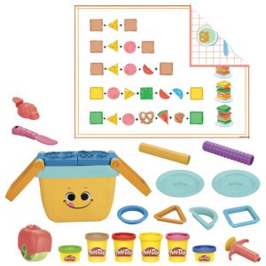 Play-Doh Picnic Shapes Starter Set, 12 Tools and 6 Cans, Preschool Toys