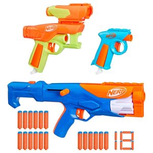Nerf N Series Gear Up Pack, 3x Blasters, 18 Nerf N1 Darts Compatible Only with Nerf N Series Blasters