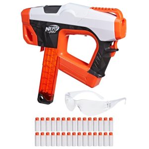 Nerf Pro Sender Half-Length Dart Blaster, 30 Nerf Pro Half-Length Darts, 1 Magazine