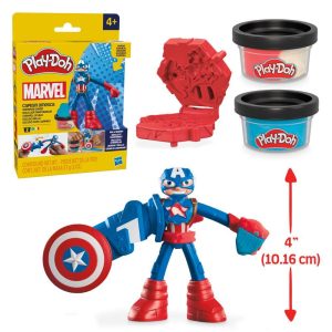 Play-Doh Marvel Captain America Stamping Shield Action Figure Super Hero Toy for Kids 4+