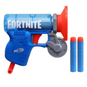 Nerf Fortnite MicroShots Micro Grappler Mini Dart-Firing Blaster, Fortnite Grappler Equipment Design, 2 Nerf Elite Darts