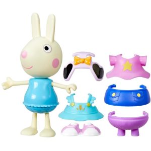 Peppa Pig Toys Rebecca Rabbit Dress-Up 6” Figure with 6 Fashion Accessories, Preschool Toys, 3+