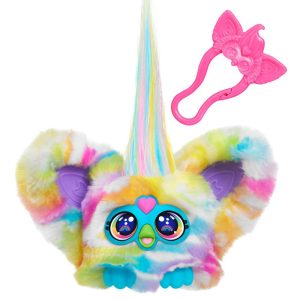 Furby Furblets Zee-Bah Mini Friend, Electronic Plush Toys for Girls & Boys 6+, Rainbow Zebra, Speaks Furbish & Plays Music, Series 4