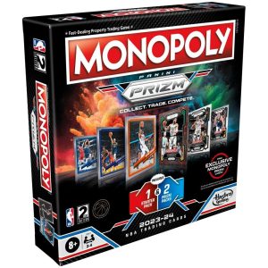 Monopoly Prizm: NBA 2nd Edition Board Game with 2023-24 Panini NBA Trading Cards, Ages 8+