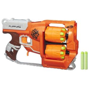 FlipFury Nerf Zombie Strike Toy Blaster with 2 Flipping Drums and 12 Official Nerf Zombie Strike Elite Darts – For Kids, Teens, Adults