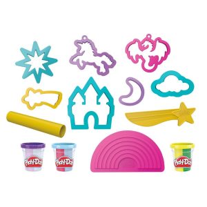 Play-Doh Magical Unicorn Tool Set for Kids 3 Years and Up with 3 Cans of Dual-Color Modeling Compound, Non-Toxic