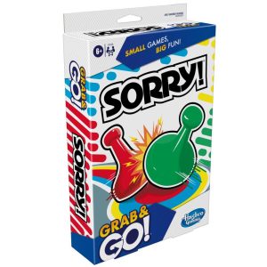 Sorry! Grab and Go Game for Ages 6 and Up, Portable Game for 2-4 Players, Travel Game